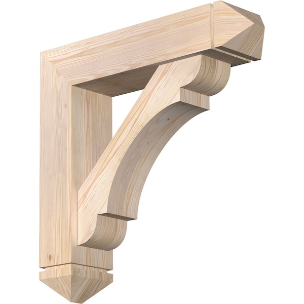 Ekena Millwork Olympic Arts and Crafts Smooth Bracket w/ Offset Brace, Douglas Fir, 7 1/2"W x 32"D x 32"H BKT0806X32X32OLY03SDF - main